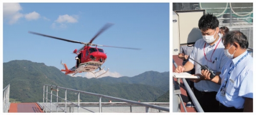 長野県防災ヘリコプター離着陸訓練を行いました(9/16)
