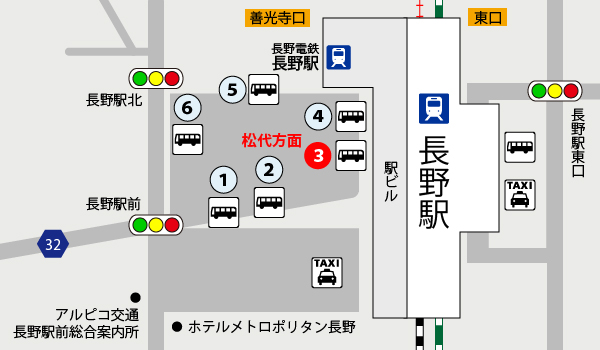 長野駅バスのりば