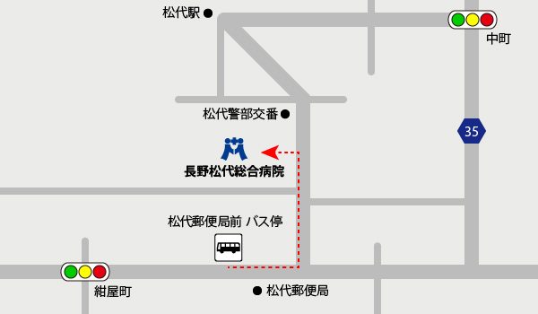松代郵便局からのルート