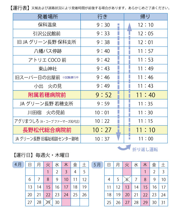 若穂地区ダイヤ