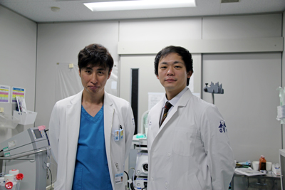 釧路赤十字病院の大江悠希先生が内視鏡的胃内バルーン抜去を見学されました