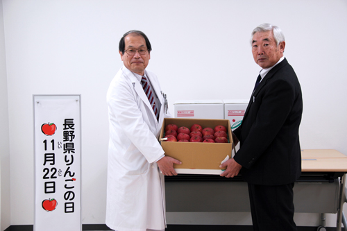 「長野県りんごの日」JAグリーン長野様よりりんごが寄贈されました
