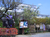 真田公園側から見上げる長野松代総合病院