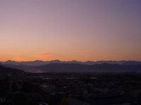 北アルプス秋の夕暮れ