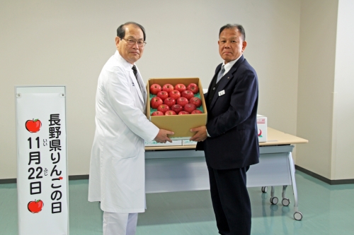 「長野県りんごの日」JAグリーン長野様よりりんごが寄贈されました
