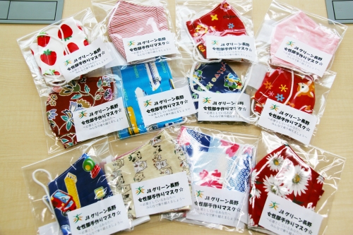 JAグリーン長野女性部の皆さまより手作りマスクを寄贈していただきました(7/7)