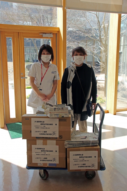JAグリーン長野女性部松代総支部の皆様より寄贈品をいただきました(3/30)