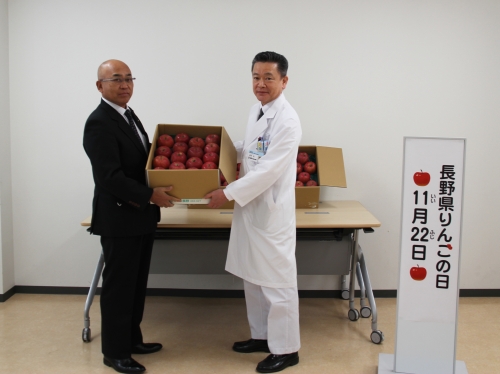 「長野県りんごの日」JAグリーン長野様よりりんごが寄贈されました(11/22)