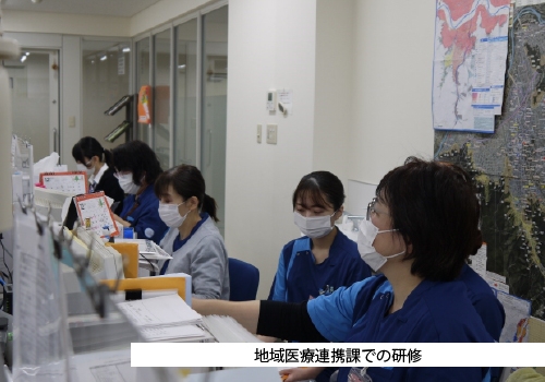 附属若穂病院と地域医療連携課で新人看護師地域ローテーション研修を行いました(11/21～12/20)